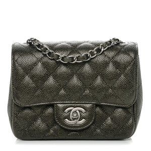 Chanel Classic Quilted Mini Square Flap Cc Logo Black Velvet Shoulder -  MyDesignerly